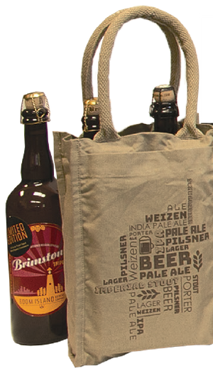 Cotton "Beer Print" Bottle Bags