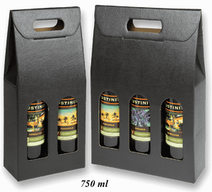 Italian Oil/Vinegar Carriers - Black Linen and Sage Groove Finish
