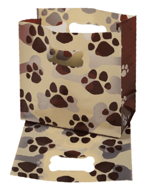 Paws Frosted Bag w/Diecut Bone Handle
