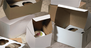 Kraft Bakery Boxes without Windows, 1 Piece Lock-Corner Style
