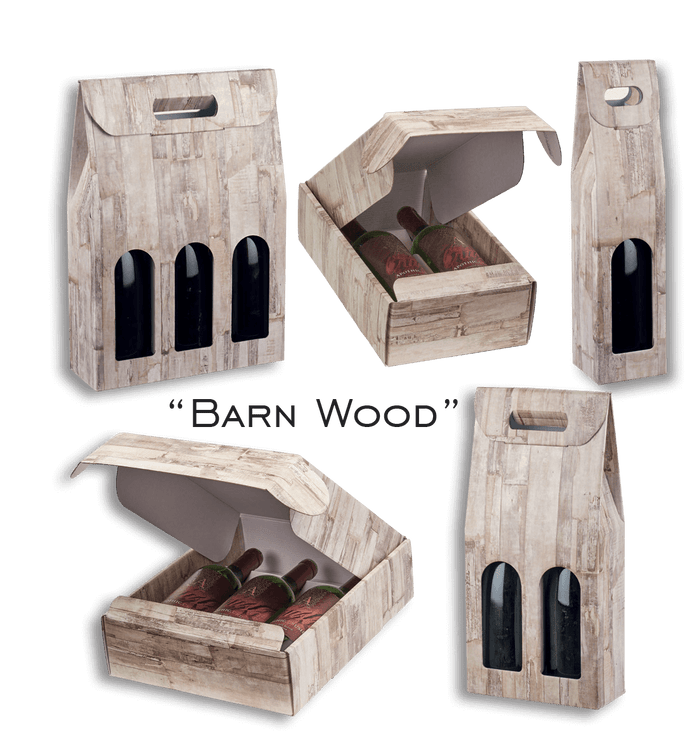 Italian Wine Packaging (Barn Wood, White Bubbles, Gray Groove & Red)