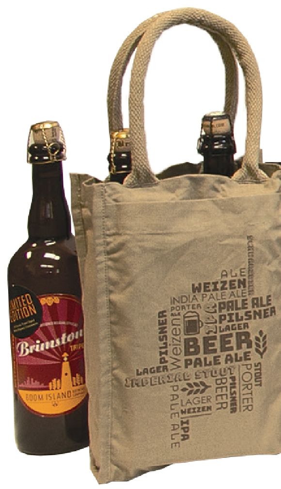 Cotton "Beer Print" Bottle Bags