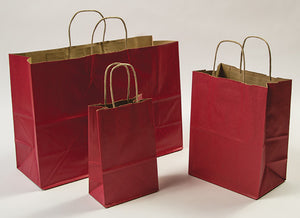 Bright Red Paper Shopping Bags
