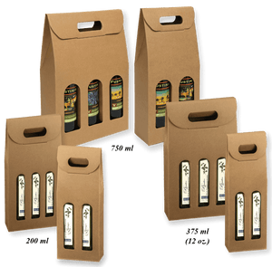 Italian Natural Kraft Oil/Vinegar Bottle Carriers