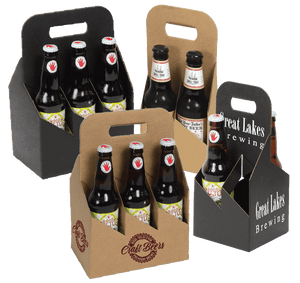 Open Style Bottle Carriers - Smooth Natural Kraft