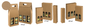 Textured Rib Bottle Boxes and Carriers (Nat Kraft Oil/Vinegar Bottle Boxes)
