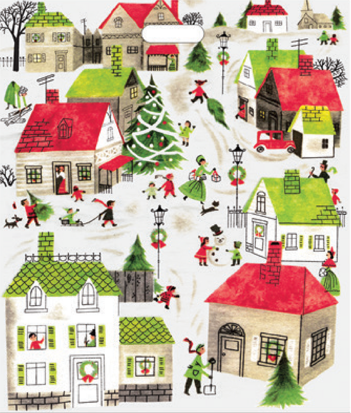 Village Holiday Collection with Die Cut Handles