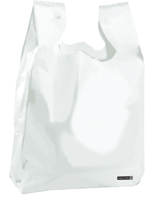 Low Density White Plastic T-Shirt Bags (500/cs)